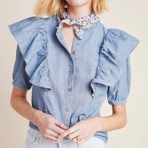 Citizens of Humanity Jolene Denim Blouse Sz XS